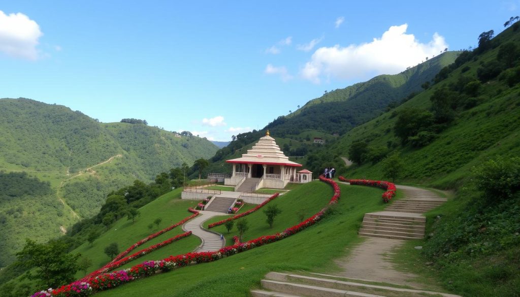 Pilgrimage steps and forested ascent of Chandranath Hill