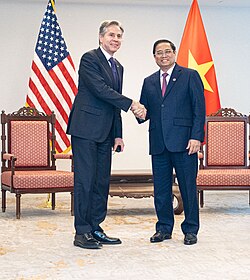 Prime Minister Phạm Minh Chính with U.S. Secretary of State