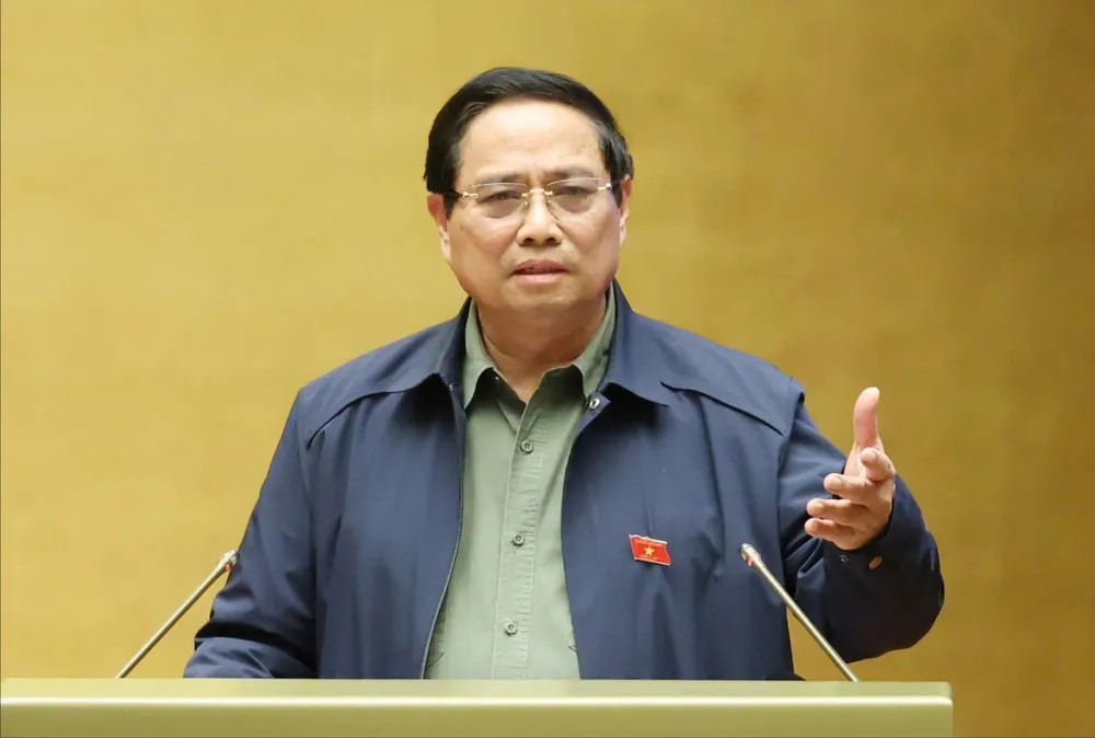 Phạm Minh Chính at a public engagement