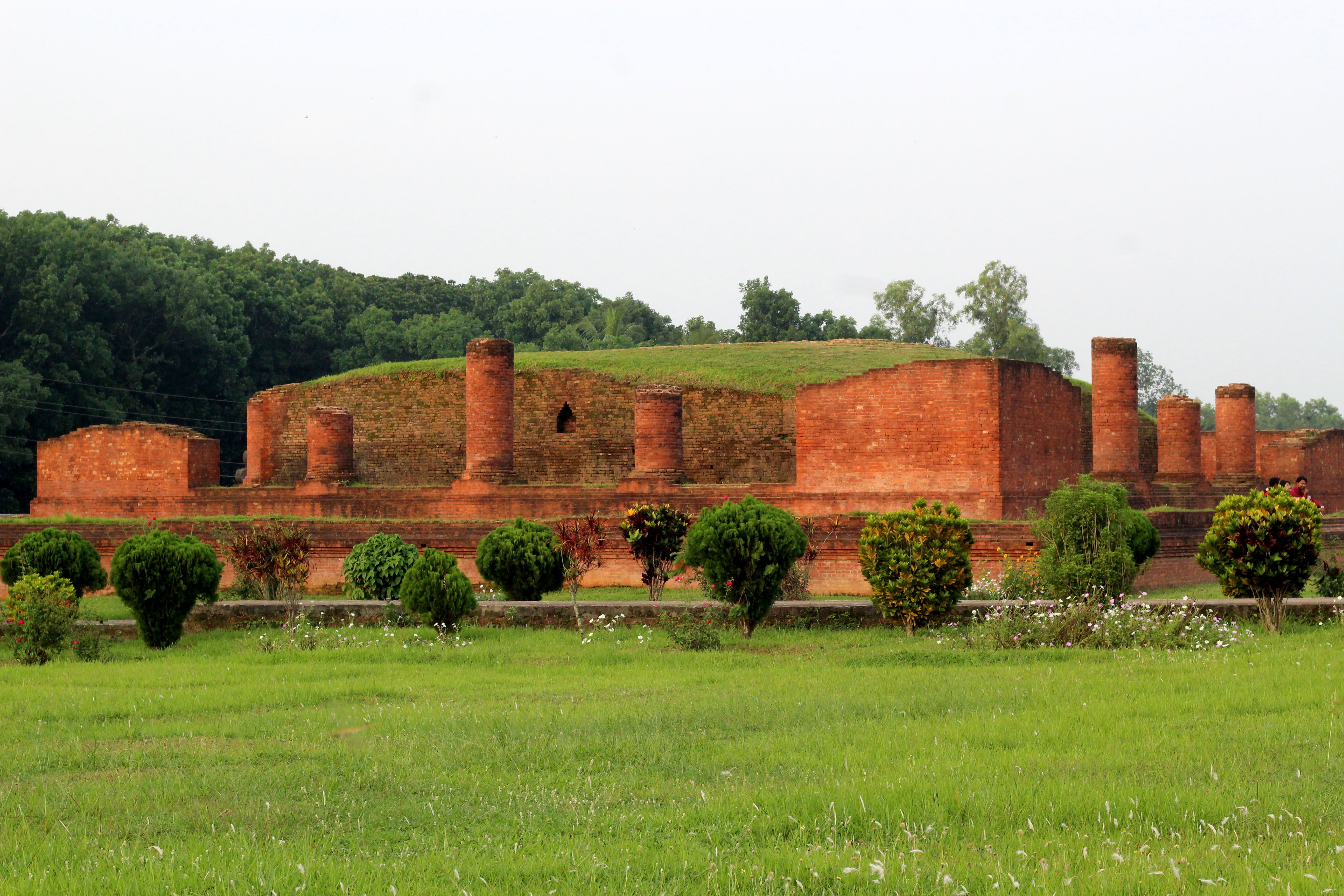 Brick walls and central shrine of Shalban Vihara at sunrise